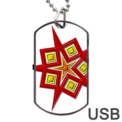 Pattern Tile Decorative Design Star Dog Tag USB Flash (Two Sides) from ArtsNow.com Front