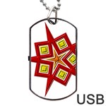 Pattern Tile Decorative Design Star Dog Tag USB Flash (Two Sides)