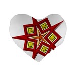 Pattern Tile Decorative Design Star Standard 16  Premium Heart Shape Cushions