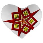 Pattern Tile Decorative Design Star Large 19  Premium Heart Shape Cushions