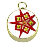 Pattern Tile Decorative Design Star Gold Compasses