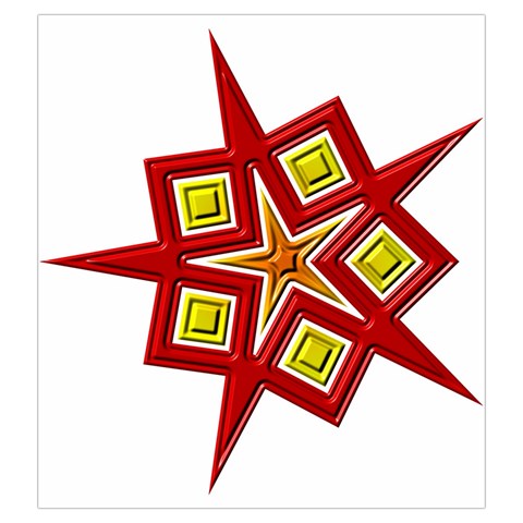 Pattern Tile Decorative Design Star Drawstring Pouch (Large) from ArtsNow.com Front