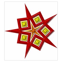 Pattern Tile Decorative Design Star Drawstring Pouch (Large) from ArtsNow.com Back