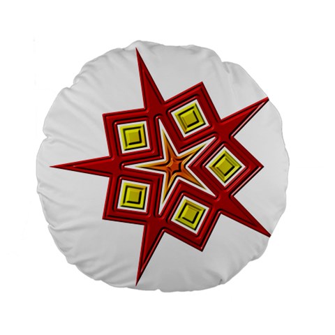 Pattern Tile Decorative Design Star Standard 15  Premium Flano Round Cushions from ArtsNow.com Front