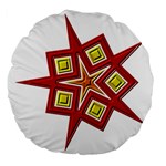 Pattern Tile Decorative Design Star Large 18  Premium Flano Round Cushions