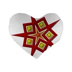 Pattern Tile Decorative Design Star Standard 16  Premium Flano Heart Shape Cushions