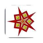 Pattern Tile Decorative Design Star Square Metal Box (Black)