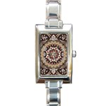 Seamless Pattern Floral Flower Rectangle Italian Charm Watch