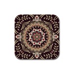 Seamless Pattern Floral Flower Rubber Square Coaster (4 pack)