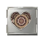 Seamless Pattern Floral Flower Mega Link Heart Italian Charm (18mm)