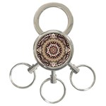 Seamless Pattern Floral Flower 3-Ring Key Chain