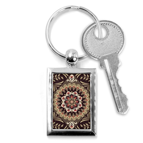 Seamless Pattern Floral Flower Key Chain (Rectangle) from ArtsNow.com Front