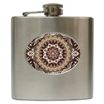 Seamless Pattern Floral Flower Hip Flask (6 oz)
