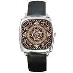 Seamless Pattern Floral Flower Square Metal Watch