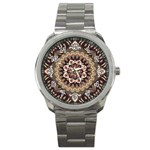 Seamless Pattern Floral Flower Sport Metal Watch