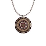 Seamless Pattern Floral Flower 1  Button Necklace