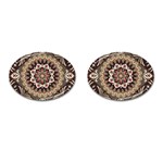 Seamless Pattern Floral Flower Cufflinks (Oval)