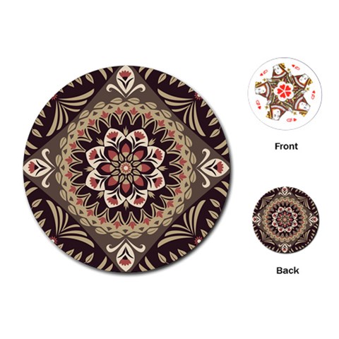 Seamless Pattern Floral Flower Playing Cards Single Design (Round) from ArtsNow.com Front