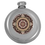 Seamless Pattern Floral Flower Round Hip Flask (5 oz)