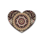 Seamless Pattern Floral Flower Rubber Heart Coaster (4 pack)