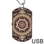 Seamless Pattern Floral Flower Dog Tag USB Flash (One Side)
