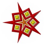 Pattern Tile Decorative Design Star Wooden Bottle Opener (Round)