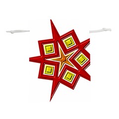 Pattern Tile Decorative Design Star Lightweight Drawstring Pouch (L) from ArtsNow.com Front