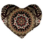 Seamless Pattern Floral Flower Large 19  Premium Heart Shape Cushions