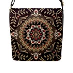 Seamless Pattern Floral Flower Flap Closure Messenger Bag (L)