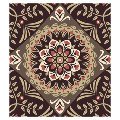 Seamless Pattern Floral Flower Drawstring Pouch (Medium) from ArtsNow.com Front