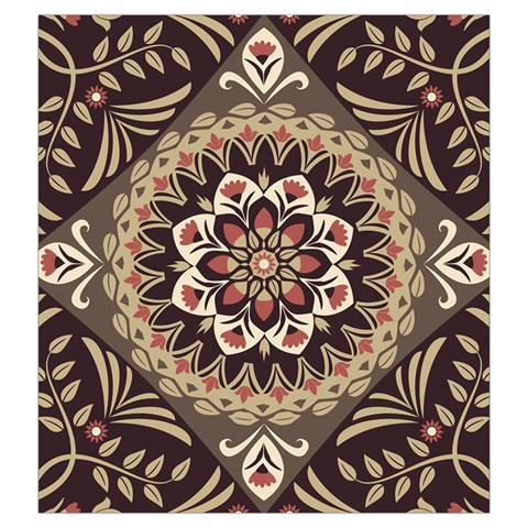 Seamless Pattern Floral Flower Drawstring Pouch (Large) from ArtsNow.com Front