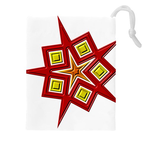 Pattern Tile Decorative Design Star Drawstring Pouch (4XL) from ArtsNow.com Front