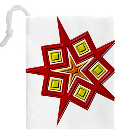 Pattern Tile Decorative Design Star Drawstring Pouch (4XL) from ArtsNow.com Back