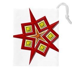 Pattern Tile Decorative Design Star Drawstring Pouch (5XL) from ArtsNow.com Front