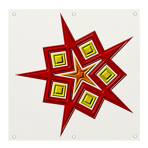 Pattern Tile Decorative Design Star Banner and Sign 4  x 4  from ArtsNow.com Front