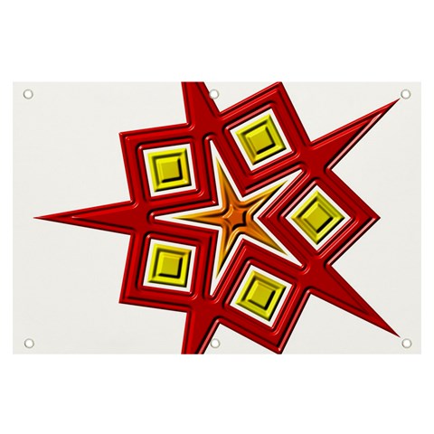 Pattern Tile Decorative Design Star Banner and Sign 6  x 4  from ArtsNow.com Front