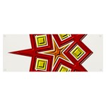 Pattern Tile Decorative Design Star Banner and Sign 8  x 3 