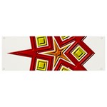 Pattern Tile Decorative Design Star Banner and Sign 9  x 3 