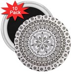 Vector Mandala Drawing Decoration 3  Magnets (10 pack) 