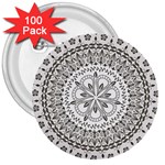 Vector Mandala Drawing Decoration 3  Buttons (100 pack) 