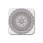 Vector Mandala Drawing Decoration Rubber Coaster (Square)