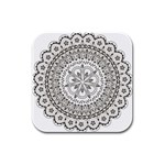 Vector Mandala Drawing Decoration Rubber Square Coaster (4 pack)