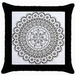 Vector Mandala Drawing Decoration Throw Pillow Case (Black)