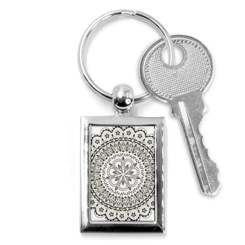 Vector Mandala Drawing Decoration Key Chain (Rectangle) from ArtsNow.com Front