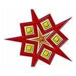 Pattern Tile Decorative Design Star Premium Plush Fleece Blanket (Medium)