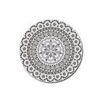 Vector Mandala Drawing Decoration Rubber Round Coaster (4 pack)