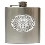 Vector Mandala Drawing Decoration Hip Flask (6 oz)