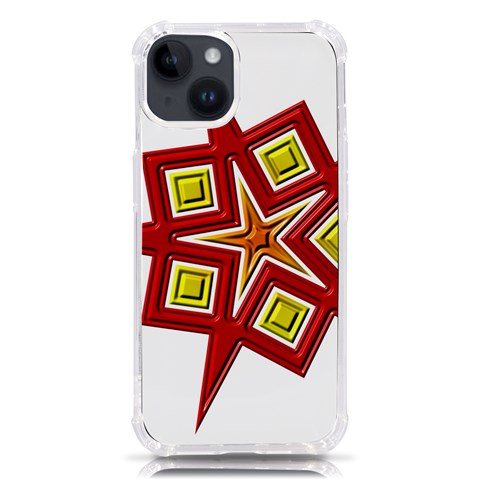 Pattern Tile Decorative Design Star iPhone 14 TPU UV Print Case from ArtsNow.com Front