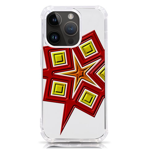 Pattern Tile Decorative Design Star iPhone 14 Pro TPU UV Print Case from ArtsNow.com Front