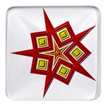 Pattern Tile Decorative Design Star Square Glass Fridge Magnet (4 pack)